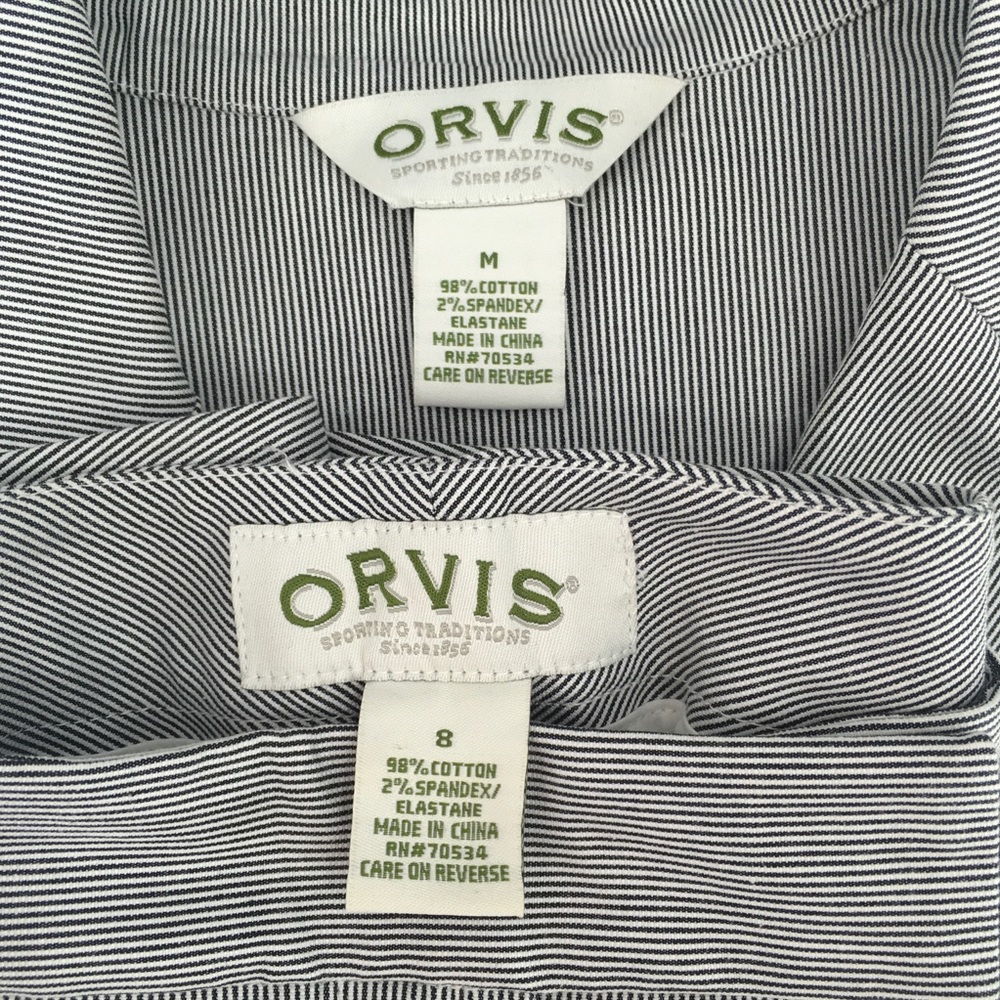 Orvis Women's 2 Pcs Blazer Pant Set Stripe‎ Sz M/8 - Picture 5 of 13
